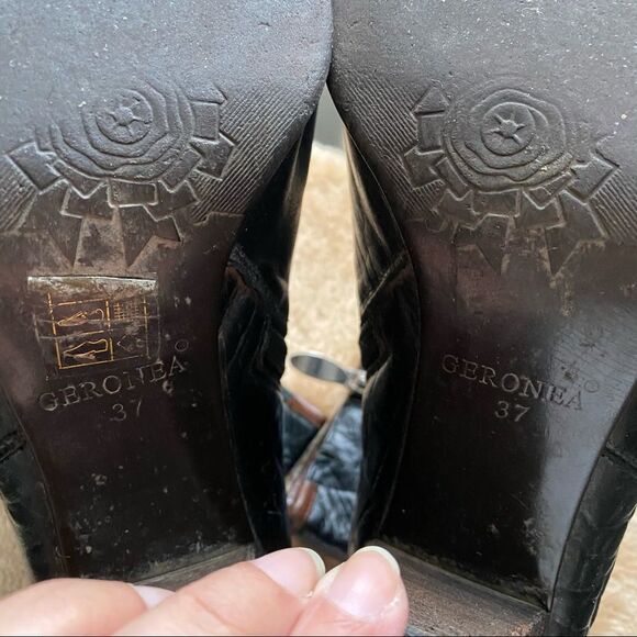 Geronea Italian Leather black boots. - Picture 13 of 14